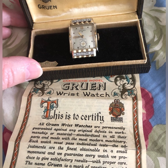 Gruen Antique Water 10k gold filled Bezel. Genuine Diamonds 💎 - Picture 9 of 13